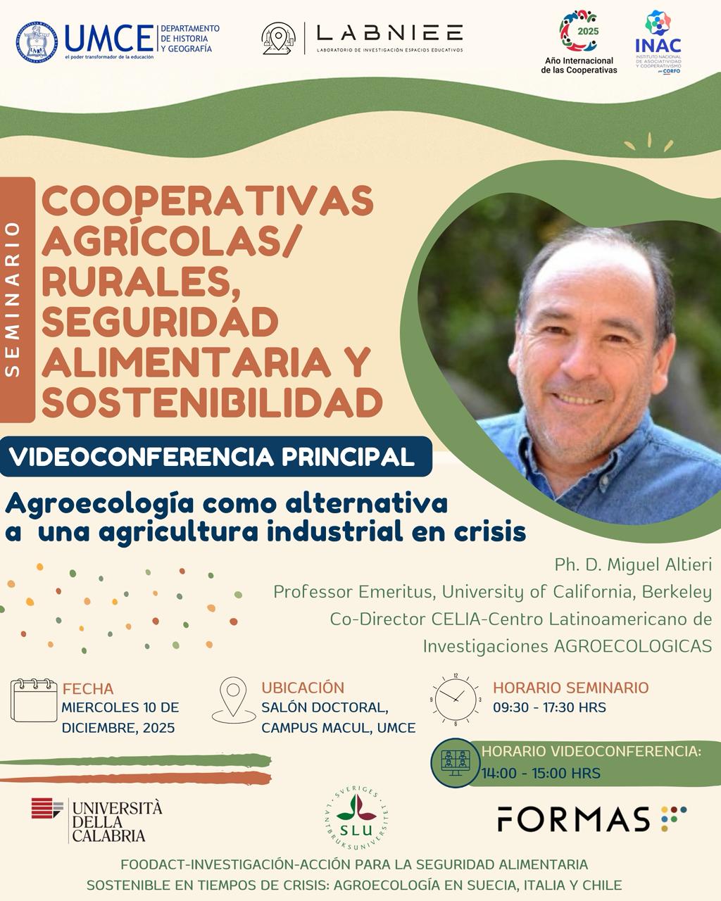 Seminario ‘Cooperativas agrícolas rurales, seguridad alimentaria y sostenibilidad’